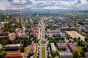 Okolí bytu 2+1 v Ostrově, ulice Štúrova, na PRODEJ. Byt je po rekonstrukci, světlý, prostorný, ihned k nastěhování.