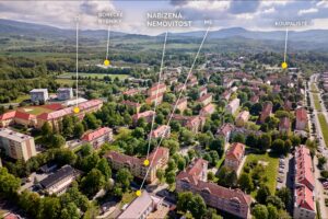 Okolí bytu 2+1 v Ostrově, ulice Štúrova, na PRODEJ. Byt je po rekonstrukci, světlý, prostorný, ihned k nastěhování.