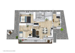 Půdorys rodinného domu k prodeji na adrese Teplička 62.