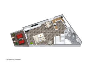 Půdorys přízemí unikátního domu 5+KK o velikosti 141 m2 ve Všeborovicích u Karlových Varů, se zahradou. NA PRODEJ!