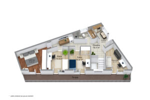 Půdorys druhého patra unikátního domu 5+KK o velikosti 141 m2 ve Všeborovicích u Karlových Varů, se zahradou. NA PRODEJ!