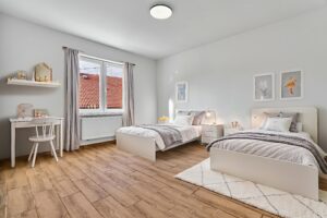 Vizualizace pokoje rodinného domu k PRODEJI na adrese Teplička 62. 3+KK o velikosti 92 m², se zahradou a garáží.