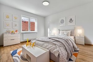 Vizualizace pokoje rodinného domu k PRODEJI na adrese Teplička 62. 3+KK o velikosti 92 m², se zahradou a garáží.