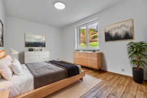 Vizualizace pokoje rodinného domu k PRODEJI na adrese Teplička 62. 3+KK o velikosti 92 m², se zahradou a garáží.